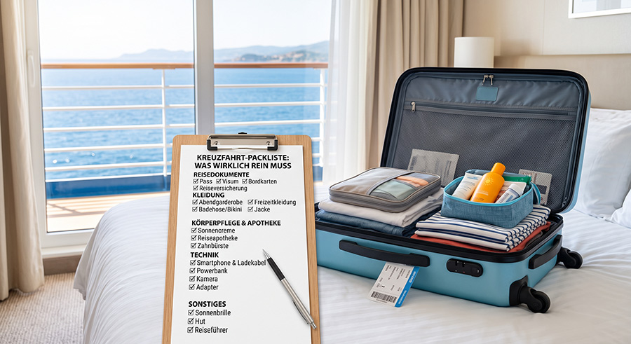 Kreuzfahrt-Packliste: Was wirklich rein muss (und was sich nicht lohnt)
